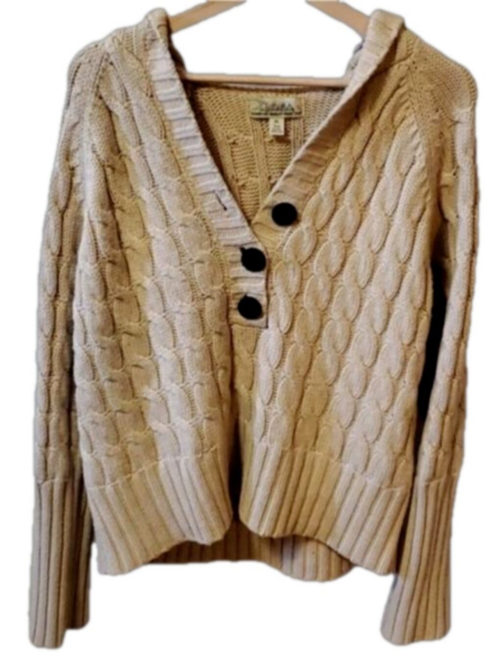 Cabela's Cable Knit Hooded Sweater Size Large